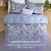Queen Size Duvet Cover - 100 Cotton Reversible Floral with Zipper, 3 Pieces Vintage Indigo Blue Bedding Set with 2 Pillow Shams 20x26 - 2 of 4