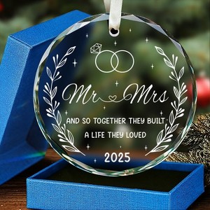 First Christmas Married Ornament 2025 - Mr and Mrs Sign Wedding Gifts for Couples, Newlyweds - Bridal Shower Present - 1 of 4