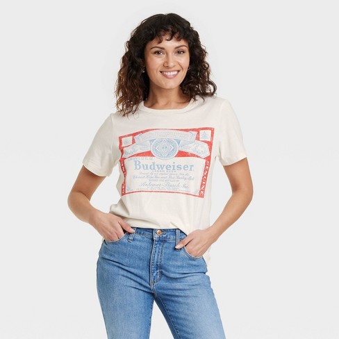 Women's Budweiser Short Sleeve Graphic T-shirt - White : Target