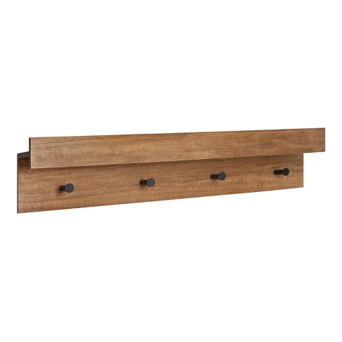 3pcs (with Adhesive Hooks) Simple Oak Wall Shelf Without Drilling