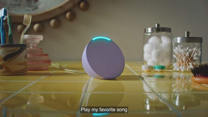 Amazon Echo Pop (1st Gen, 2023 Release) Full sound Compact Smart Speaker with Alexa, 2 of 9, play video