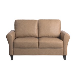 Lifestyle Solutions Willow Loveseat Light Brown Vegan Leather - 1 of 4
