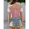 Acekool Women's Vintage Corset Top – Fitted Boat Neck Camisole, Irregular Waistcoat, Sleeveless Retro Suspender - 4 of 4