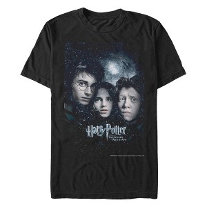 Men's Harry Potter Prisoner Of Azkaban Harry Ron Hermione Poster T-Shirt - 1 of 4