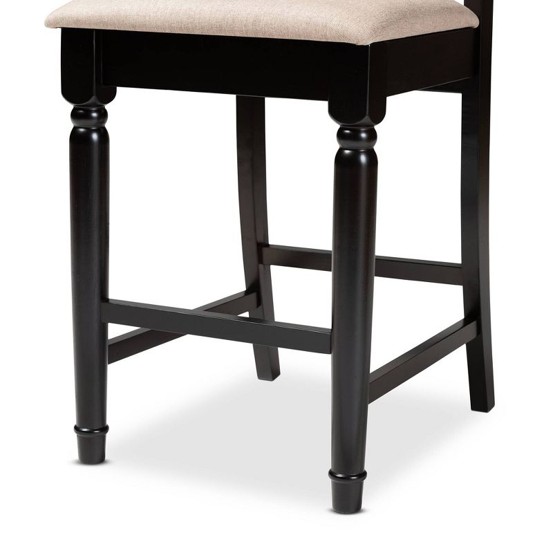 Set of 2 Darcie Upholstered Wood Counter Height Barstools - Baxton Studio, 6 of 10