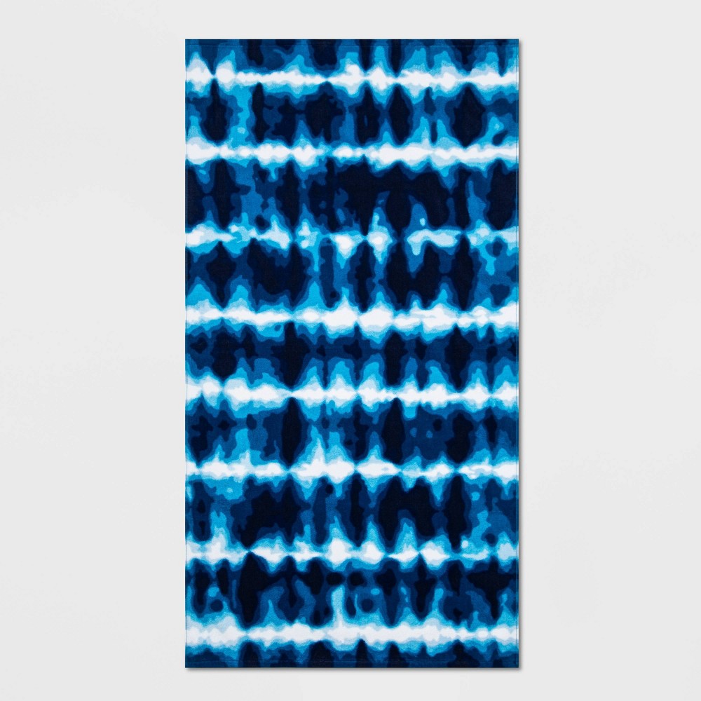 Tie-Dye Beach Towel Navy Blue - Sun Squad