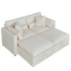 Chenille Upholstered Sectional Sofa, Modern 2-Seat Couch with Right Armrest, 2 Ottomans, Solid Wood & Hardware Feet, Easy Assembly - 3 of 4