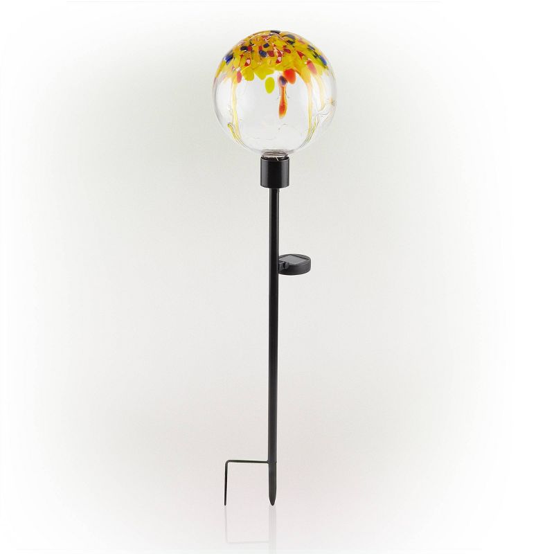 33&#34; Rainbow Solar Glass Globe Garden Stake with LED Lights - Alpine Corporation, 4 of 9