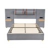 NicBex Full/Queen Size Velvet Upholstered Bed Frame with 2 Bedside Pillows,Platform Bed Frame with Storage Shelves and Charging Station,Easy Assembly - 4 of 4