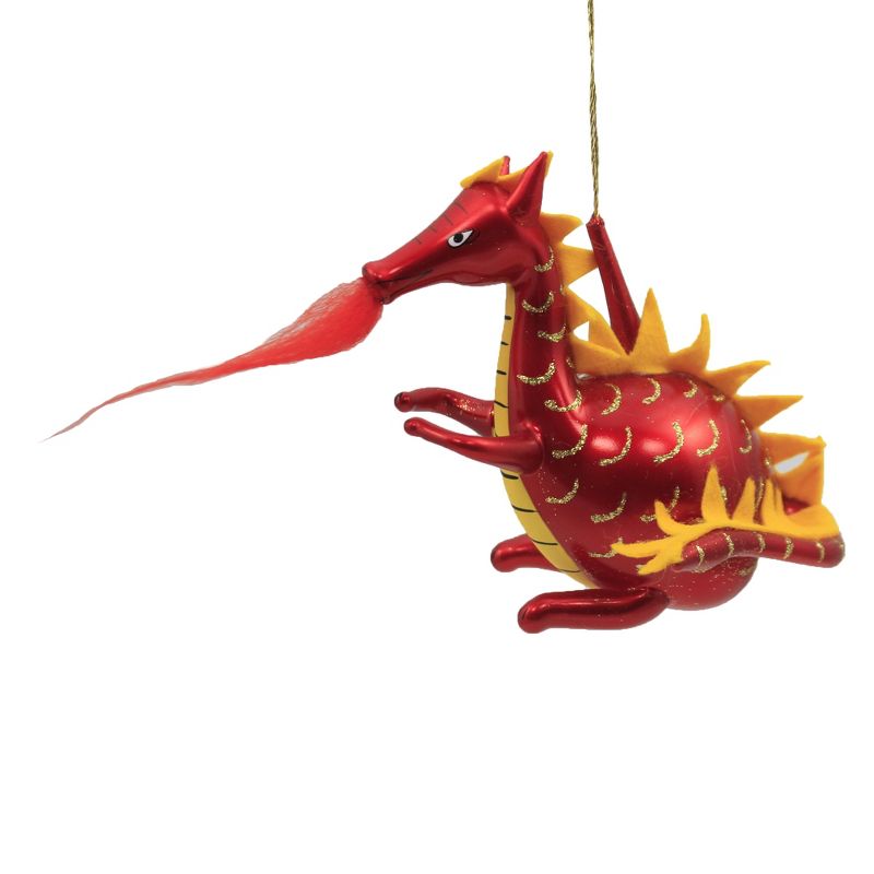 Italian Ornaments 4.25 In Dragon With Wings Ornament Fire Dragon Tree Ornaments, 1 of 4