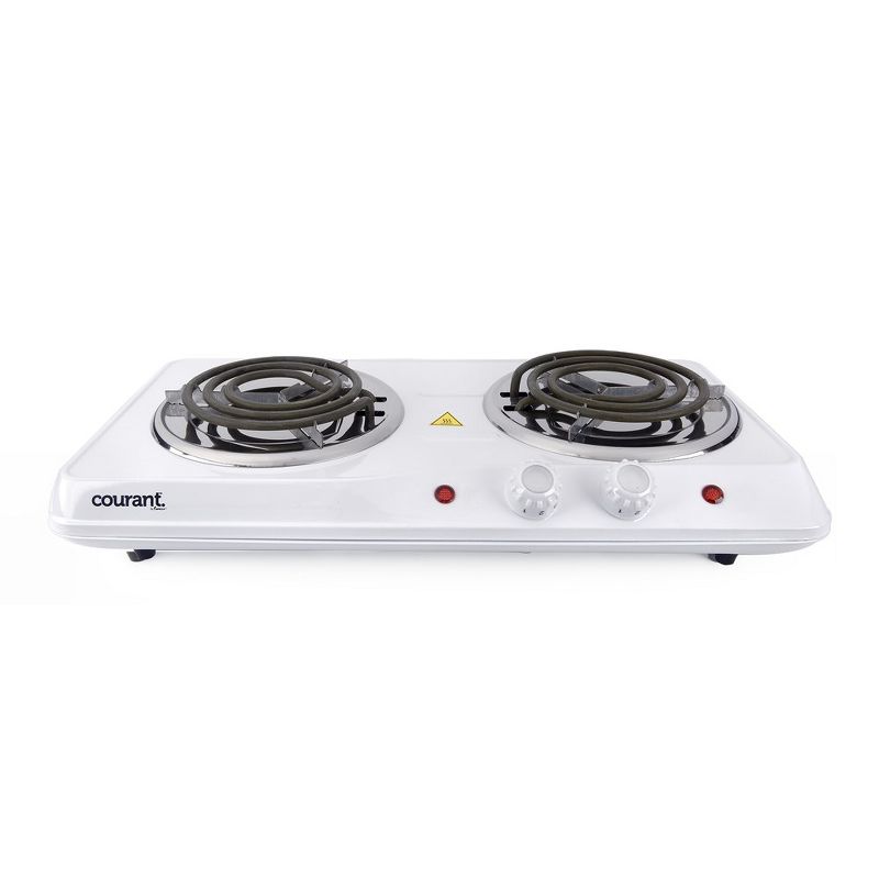 Courant 1700 Watts Electric Double Burner, White, 2 of 5