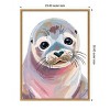 Amanti Art Cute Seal Pup by Ohkimiko  Framed Canvas Wall Art - 3 of 4