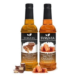 Syruvia Coffee Flavors Variety Pack: Peanut Butter Cup & Salted Caramel 25.4 fl oz Syrup - 1 of 4