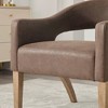 PAGED Accent Chair with Open Back, Reading Chair with Solid Wood Legs, Barrel Chair for Living Room - 3 of 4