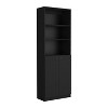ORRD 2-Door Bookcase with 3 Open Shelves, Modern Storage Cabinet for Home Office & Living Room, Dual Door Bookcase in Black - 4 of 4