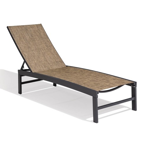 Outdoor Five Position Adjustable Aluminum Chaise Lounge Gray/Brown - Crestlive Products - image 1 of 4