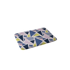 Mareike Boehmer Color Block Triangles Memory Foam Bath Rug Blue - Deny Designs: Geometric Pattern, Microfiber, Machine Washable - 1 of 3