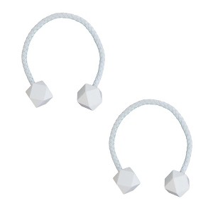 "Evideco French Home Goods Faux Leather Curtain Tiebacks with Wooden Tips – Flexible, No Installation Needed      " - 1 of 4