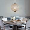 ALOADECOR 3-Light 18'' Handcrafted Antique Gold Crystal Globe Chandelier Vintage French Pendant Lighting with K9 Crystal Beads - 2 of 4