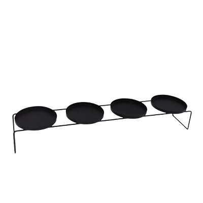 VIP Metal 23.75 in. Black Quadruple Round Candle Holder