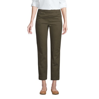 Lands' End Women's Mid Rise Pull On Chino Crop Pants - 4 - Forest Moss ...