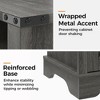 RoyalCraft Farmhouse Nightstand with Charging Station, Rustic End Table with Shelf and Storage for Bedroom or Home Office, Dark Grey - 3 of 4