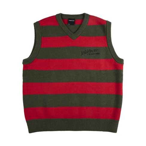 draad mist opstelling Nightmare On Elm Street Men's Red And Green Striped Mohair Sweater Vest :  Target