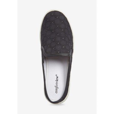 Женские кроссовки Comfortview The Camellia Slip On Sneaker Mule - 9 M, Black (Wide Widths Available) — фото 5