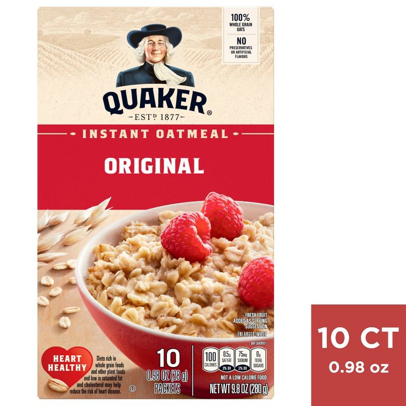 Quaker Instant Oatmeal Original - 10ct/9.8oz, 1 of 6