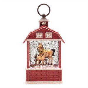 LED Horse Barn Snow Globe 11"H - 1 of 3