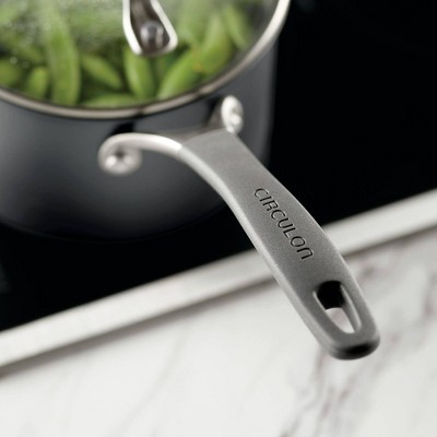 Graphite Aluminum Nonstick Saucier with Pour Spout and Lid