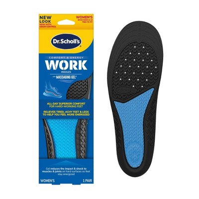 JobSite Gel Sport Insoles - Gel Heel & Metatarsal Shock Pad - US Men 8-13  Women 9-14 (Trim to Fit)