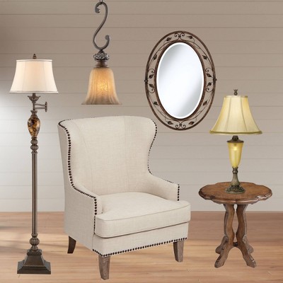 Eden Park Oval French Bronze Beveled Vanity Wall Mirror 39"