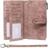 Hachikiko Womens Large Capacity RFID Wallet - PU Leather Bifold Wristlet Clutch with Double Zipper Pocket, 5 ID Windows - 4 of 4
