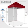 EAGLE PEAK 5x5ft Easy Setup Pop Up Canopy Tent with One Wall - 3 of 4
