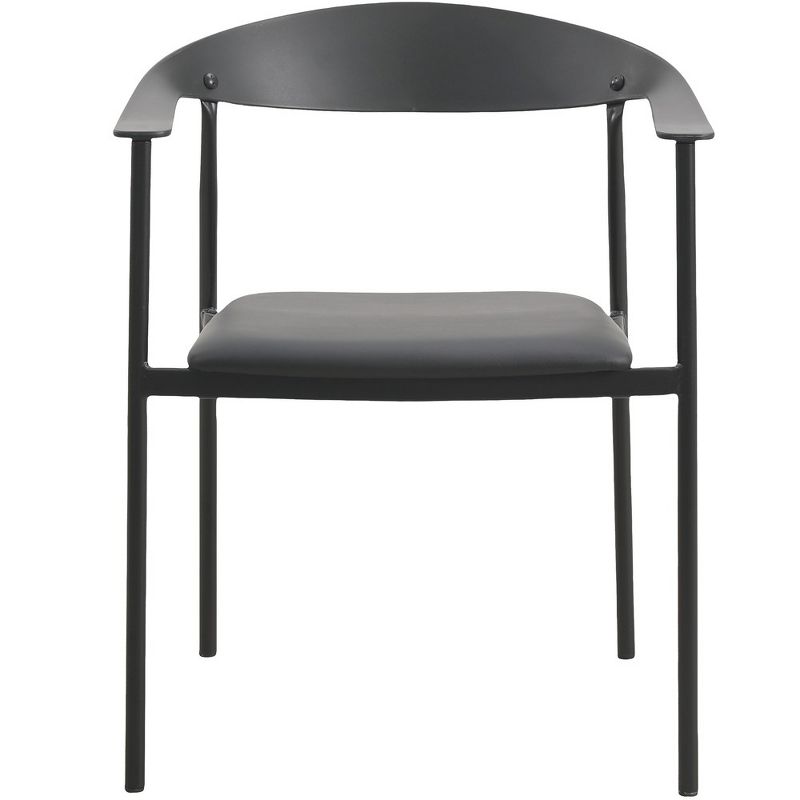 LeisureMod Kora Modern Dining Chair in Upholstered Faux Leather with Steel Legs & Frame, 4 of 15