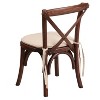 Merrick Lane Kid's Stackable Ash Wood Crossback Chair in a Mahogany Finish with Cushion and Plastic Floor Glides - 4 of 4