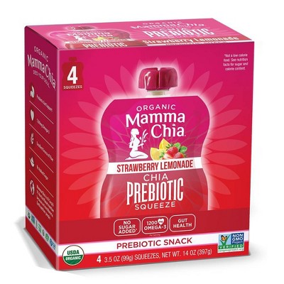 Mamma Chia Strawberry Lemonade Squeeze Vitality Snack - 4ct