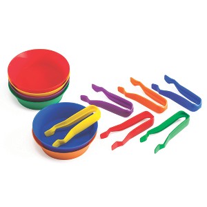 edxeducation® Sorting Bowls & Tweezers - Set of 12 - 18m+ - 6 Colors - 1 of 4