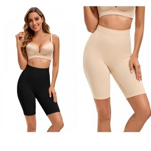 INSPIRE CHIC 2 Pcs Women's Butt Lifter Thigh Slimmer High Elasticity Control Waist Panties - 1 of 4