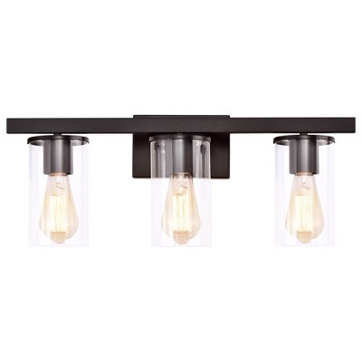 C Cattleya 3 Light Bathroom Vanity Light Oil-rubbed Bronze With Glass ...