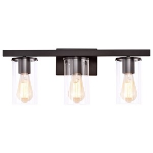 C Cattleya 3 Light Bathroom Vanity Light Oil-rubbed Bronze with Glass Shade - 1 of 4