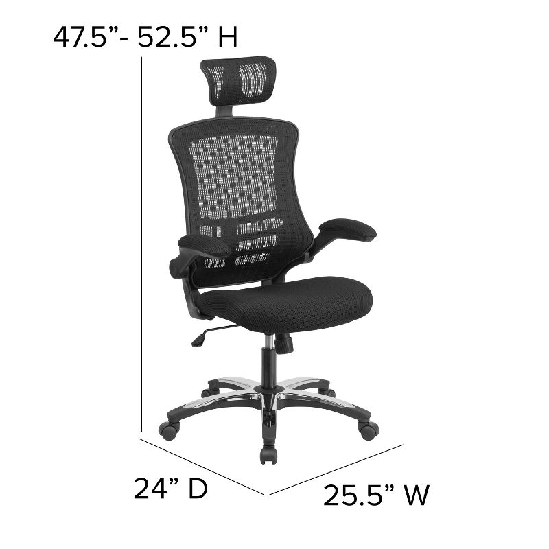 Emma and Oliver High Back Mesh Executive Office and Desk Chair with Adjustable Headrest, 5 of 14