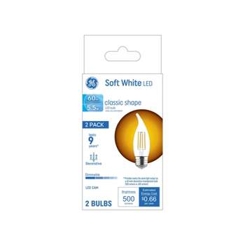 GE 2pk 5.5 Watts Soft White Medium Base LED Decorative Light Bulbs