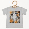 Ghost Floral Orange - Youth Short Sleeve Graphic T-Shirt and Toddler Short Sleeve Graphic T-Shirt - 2 of 3