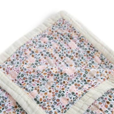 Pressed Petals Cotton Muslin Quilted Throw Blanket for Kids