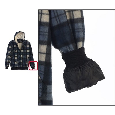 GIOBERTI Men's Checkered Flannel Hoodie Jacket with Faux Shearling Lining, Brown / Black, S — фото 5