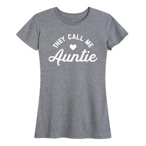 Women's - Instant Message - They Call Me Auntie Short Sleeve Graphic T-Shirt - 1 of 4