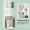 Tangkula 3-Door 71" Kitchen Buffet Pantry Storage Cabinet w/Hutch Adjustable Shelf - 3 of 4
