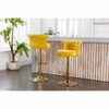 Kumasinova 24"-31"H Swivel Bar Stools Set of 2,Luxury Velvet Counter Height Barstools with Golden Metal Base&Footrest,250lbs Max - 2 of 4